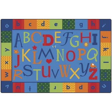 Wall-To-Wall KIDSoft Alphabet Around Carpet - Primary - 6 x 9 ft. WA3758664
